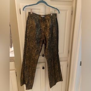 Sandro gold mixed brocade wide leg pants. Size 38. Perfect condition.